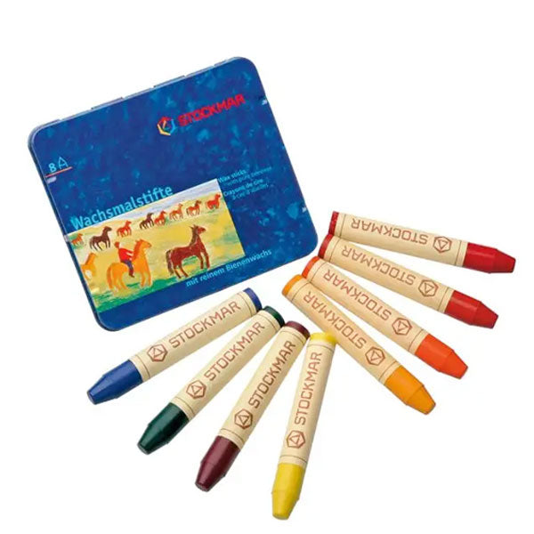 Stockmar 8 Stick Crayons Waldorf in Tin Case
