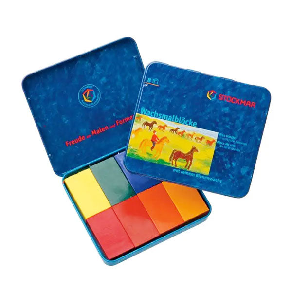 Stockmar 8 Blocks Crayons Waldorf in Tin Case