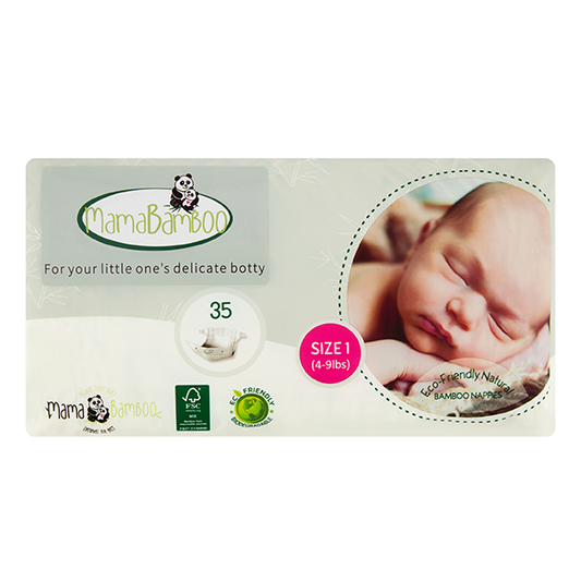 Mama Bamboo Sustainable Bamboo Nappies - Size 1