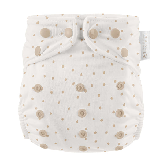 One Size Baby to Toddler Reusable Swim Nappies - Beige Spot
