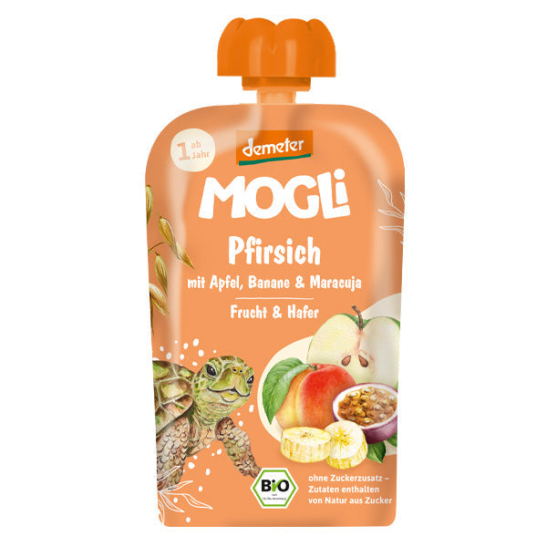 MOGLi Organic Fruit Pouch - Peach Apple Banana Passion Fruit & Oats