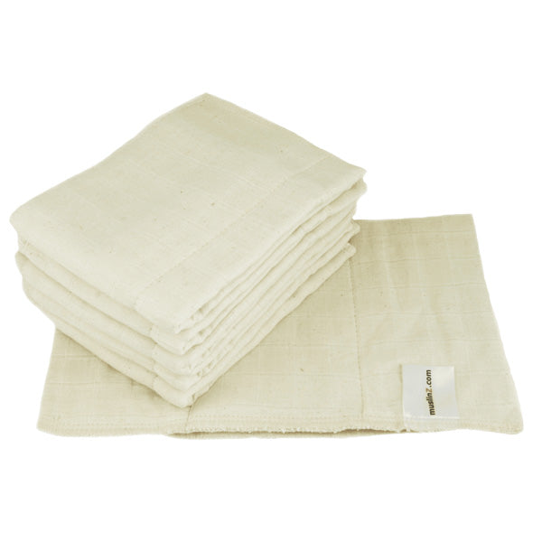 MuslinZ Organic Cotton Muslin Prefolds 6 Pack