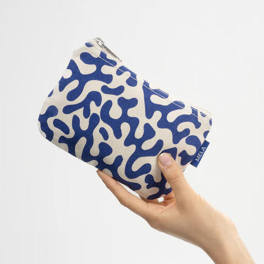 Mela Organic Cotton Small Pouch Blue Coral