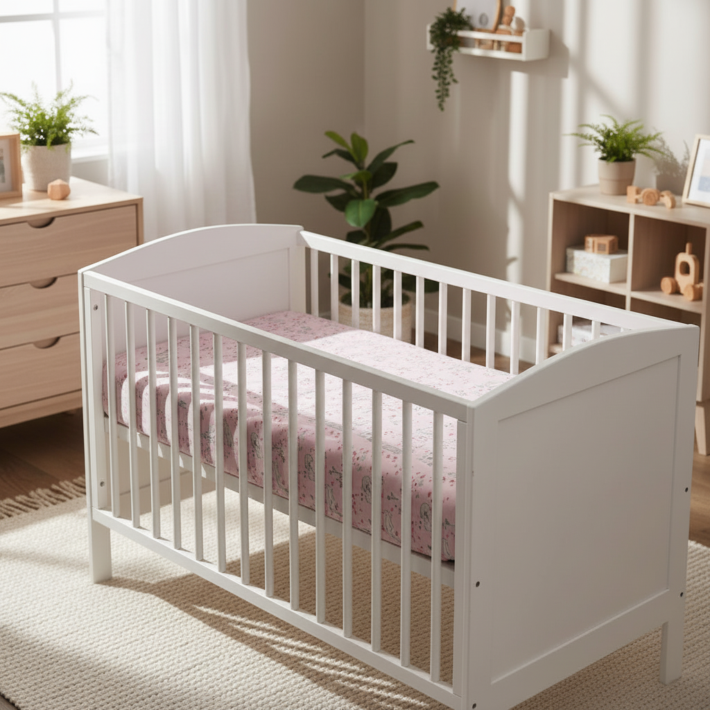 FORREST Organic Cotton Junior Bed Bedding Set – Reversible Quilt & Pillowcase - Meadowland