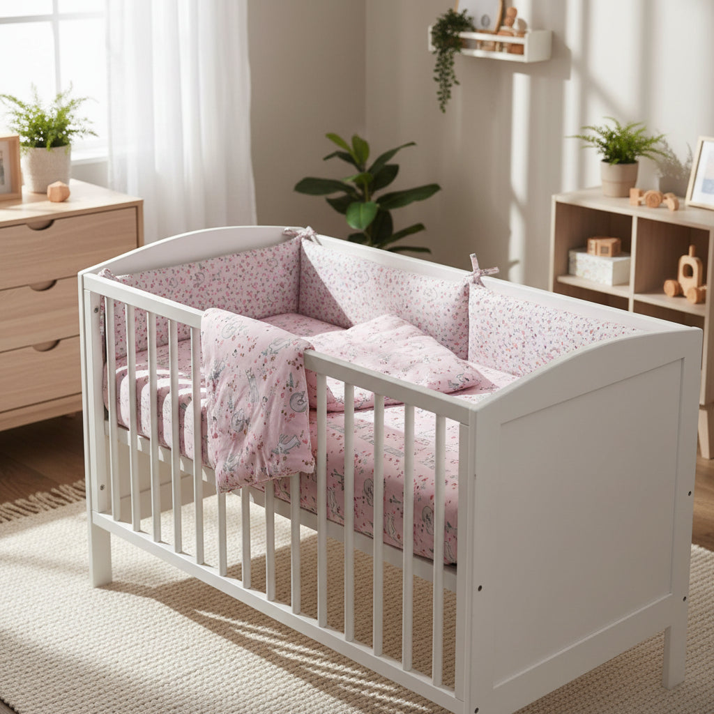 FORREST Organic Cotton Junior Bed Bedding Set – Reversible Quilt & Pillowcase - Meadowland