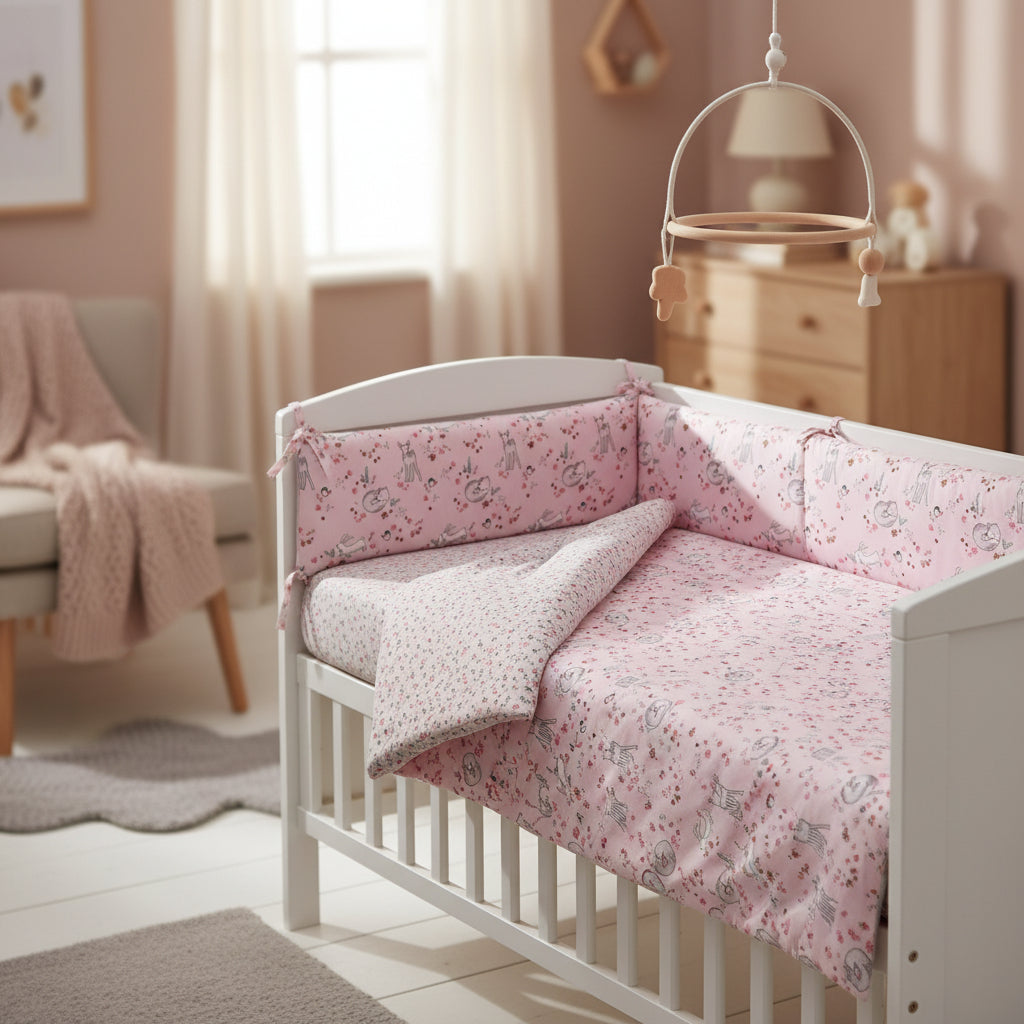 FORREST Organic Cotton Junior Bed Bedding Set – Reversible Quilt & Pillowcase - Meadowland