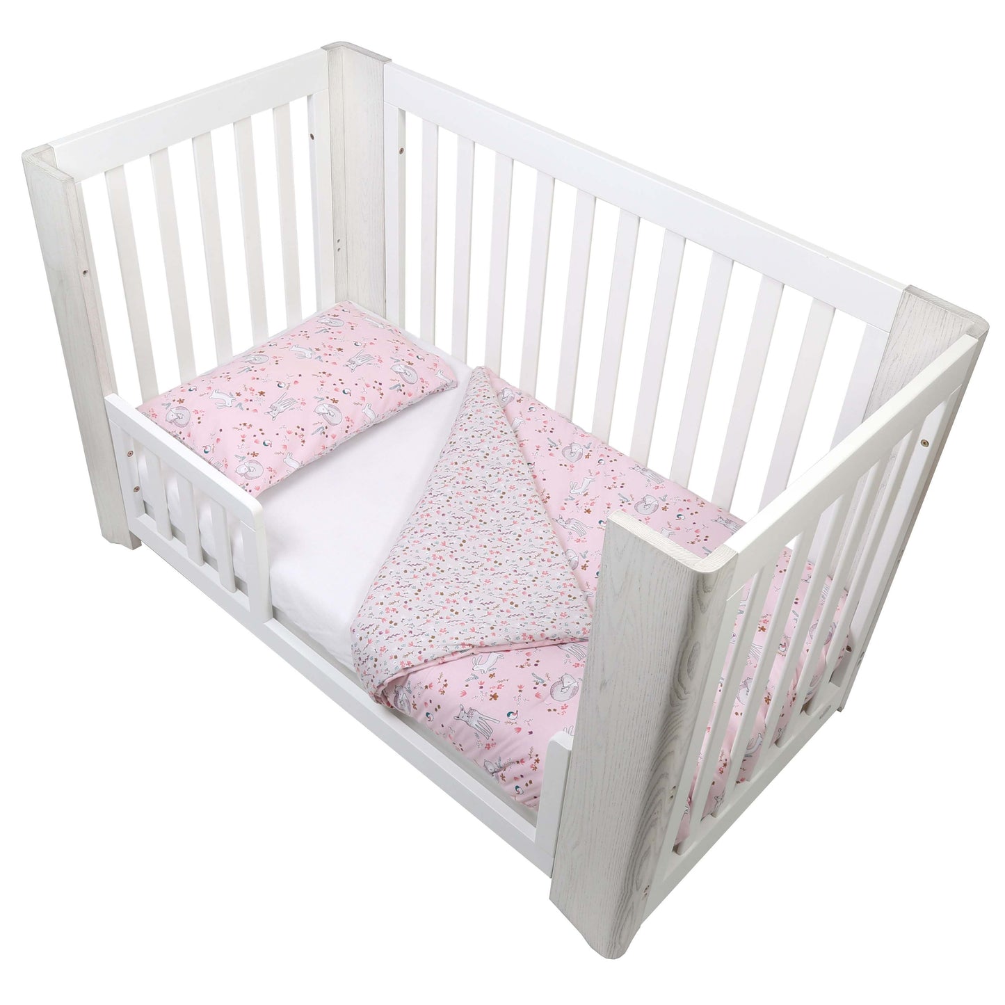 FORREST 3 Piece Reversible Cot Bed Set – Organic Cotton Baby Bedding - Meadowland