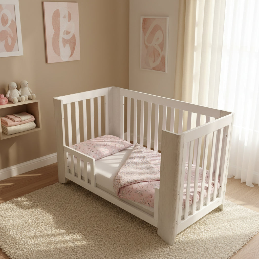 FORREST Organic Cotton Junior Bed Bedding Set – Reversible Quilt & Pillowcase - Meadowland