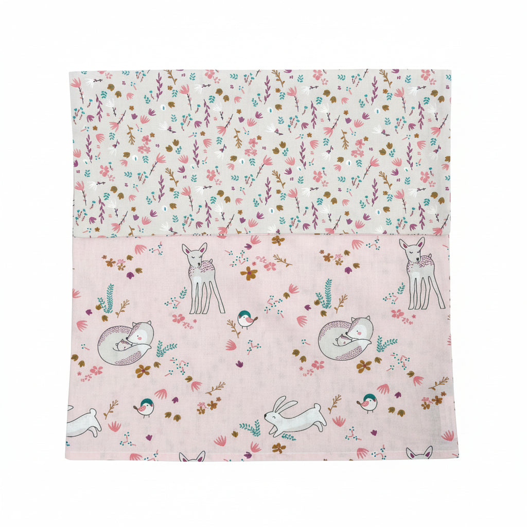 FORREST Organic Cotton Junior Bed Bedding Set – Reversible Quilt & Pillowcase - Meadowland