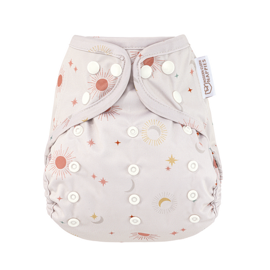 One Size Reusable Cloth Nappy Wrap - Celestial