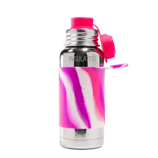 Pura Sports Top 16oz Vacuum Insulated Bottle - Pink Swirl Sleeve
