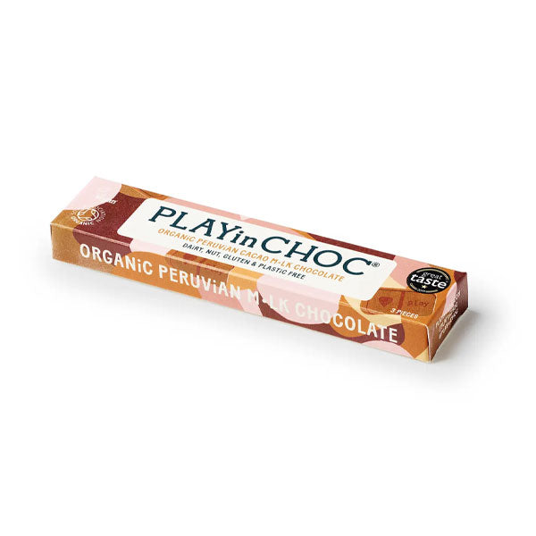 Playin Choc Organic Peruvian Cacao M•Lk Chocolate 30g