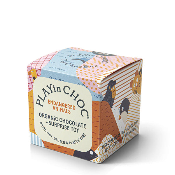 Playin Choc Organic Chocolate & Surprise Toy - Endangered Animals