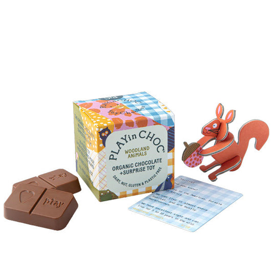 Playin Choc Organic Chocolate & Surprise Toy - Woodland Animals