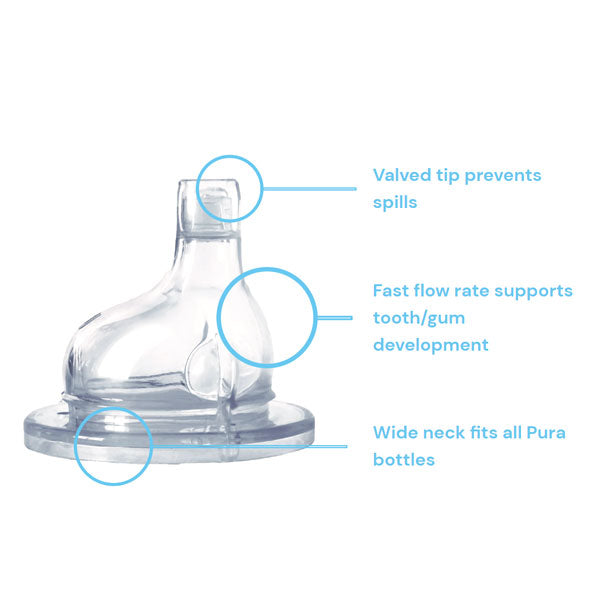 Pura Kiki 11oz Toddler Sippy Bottle - Rose Sleeve