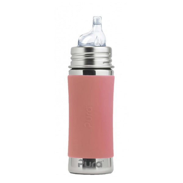 Pura Kiki 11oz Toddler Sippy Bottle - Rose Sleeve