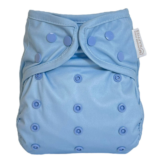 One Size Reusable Cloth Nappy Wrap - Dusty Blue