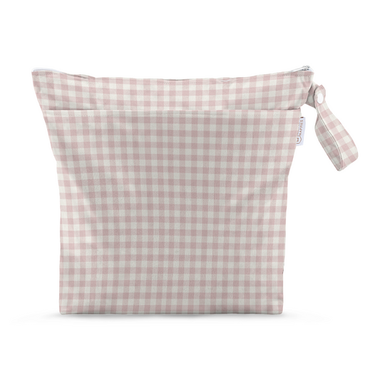 Grab & Go Nappy Wet Bags With Handle - Rose Gingham