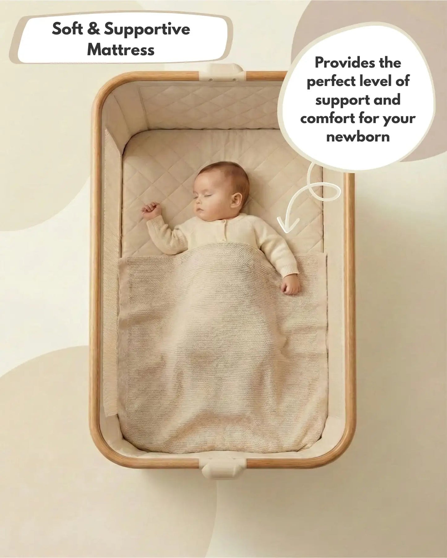 Sona Bedside & Co-Sleeping Crib - Beige