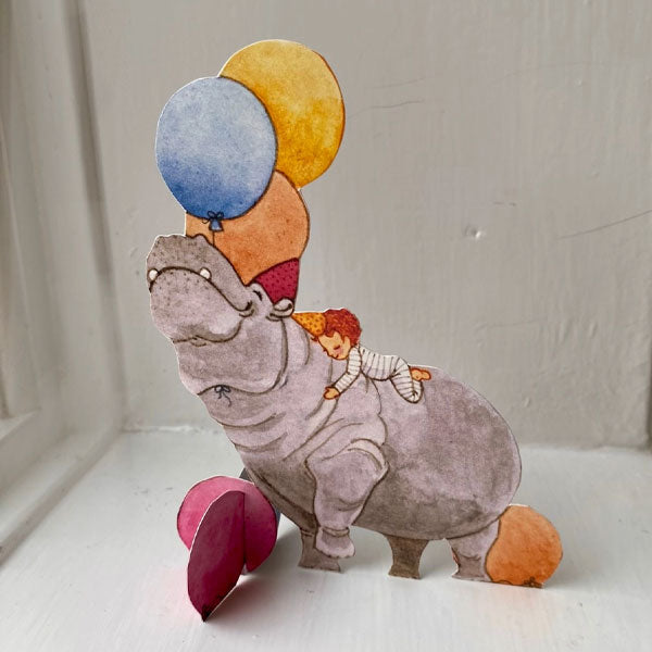 Paper Cutout Hippo Decoration