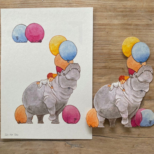 Paper Cutout Hippo Decoration