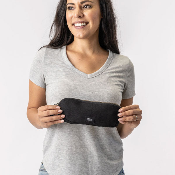 Terra Thread Bataí Organic Cotton Pencil Case Ivory Black
