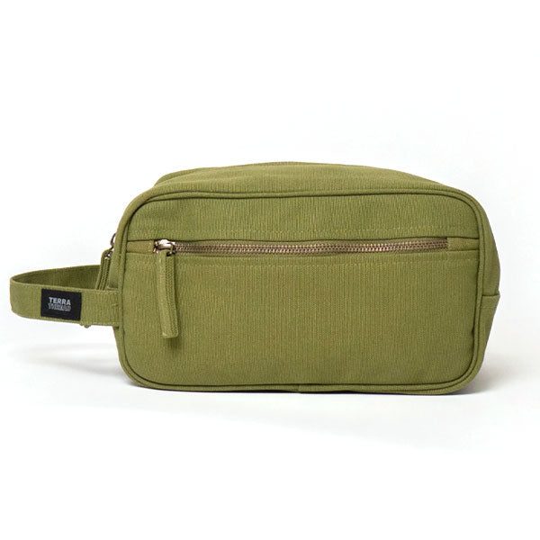 Terra Thread Organic Cotton Toiletry Bag Olive Green