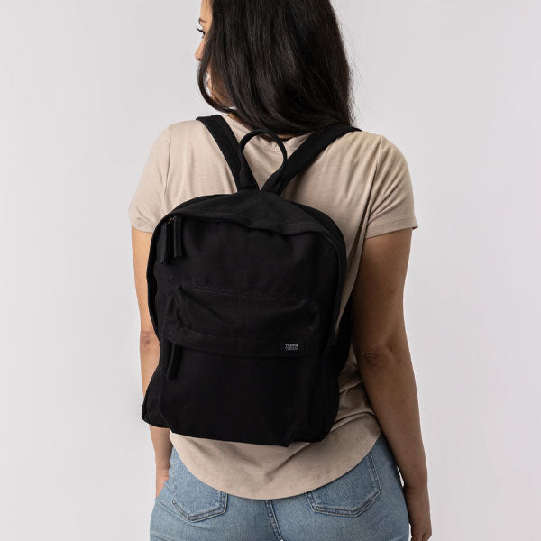 Terra Thread Organic Cotton Zem Mini Backpack Ivory Black