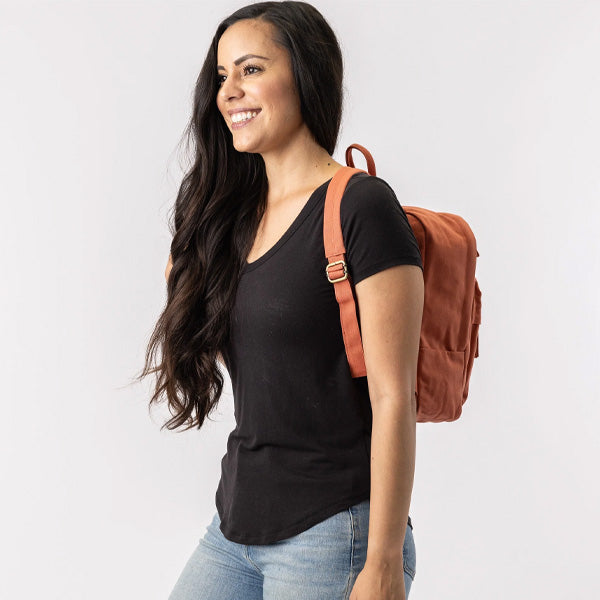 Terra Thread Organic Cotton Zem Mini Backpack Burnt Orange
