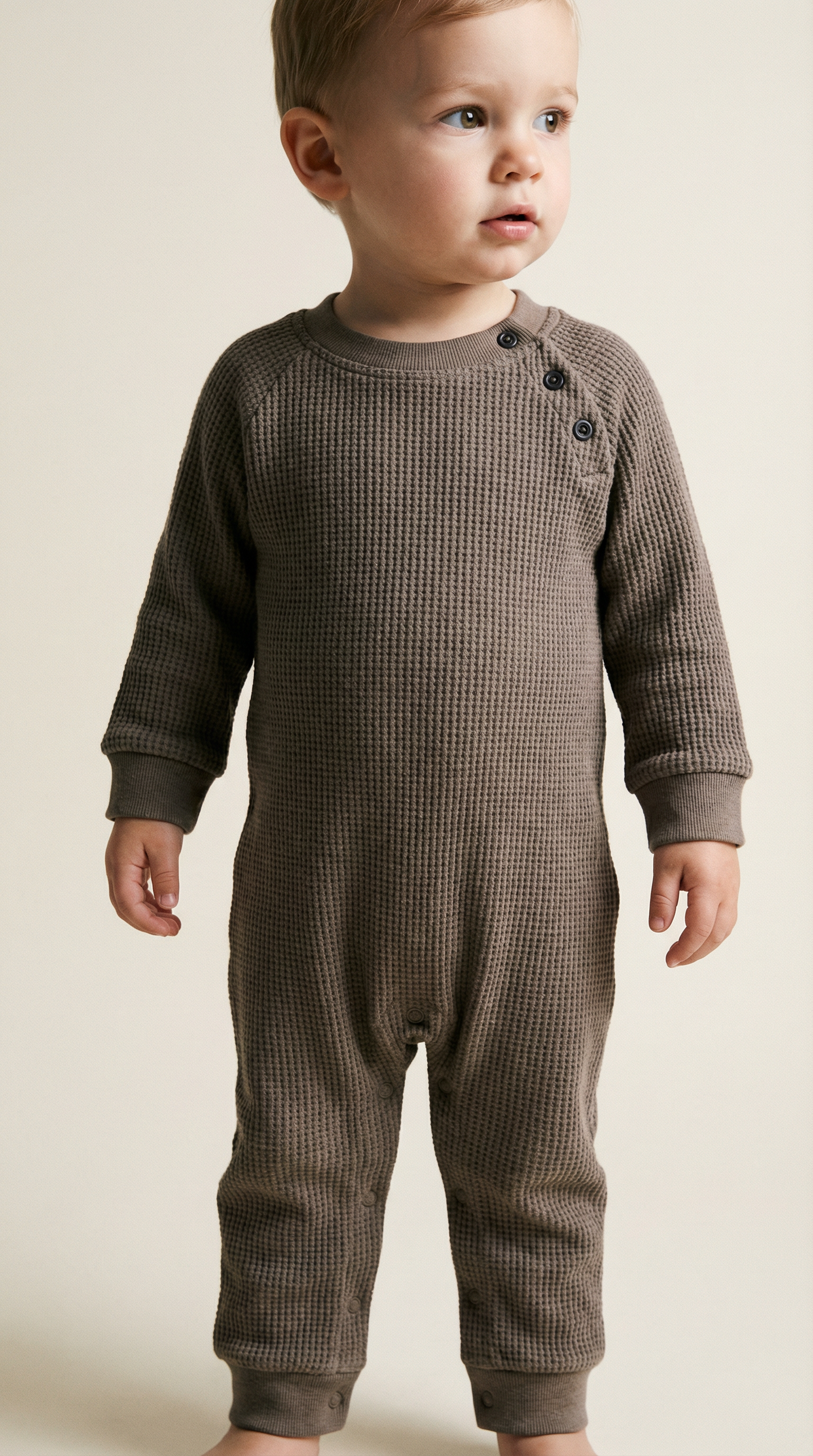 Waffle Long-Sleeve Baby All in One