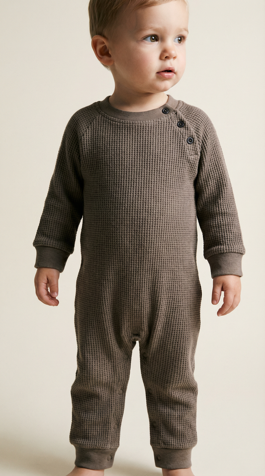 Waffle Long-Sleeve Baby All in One