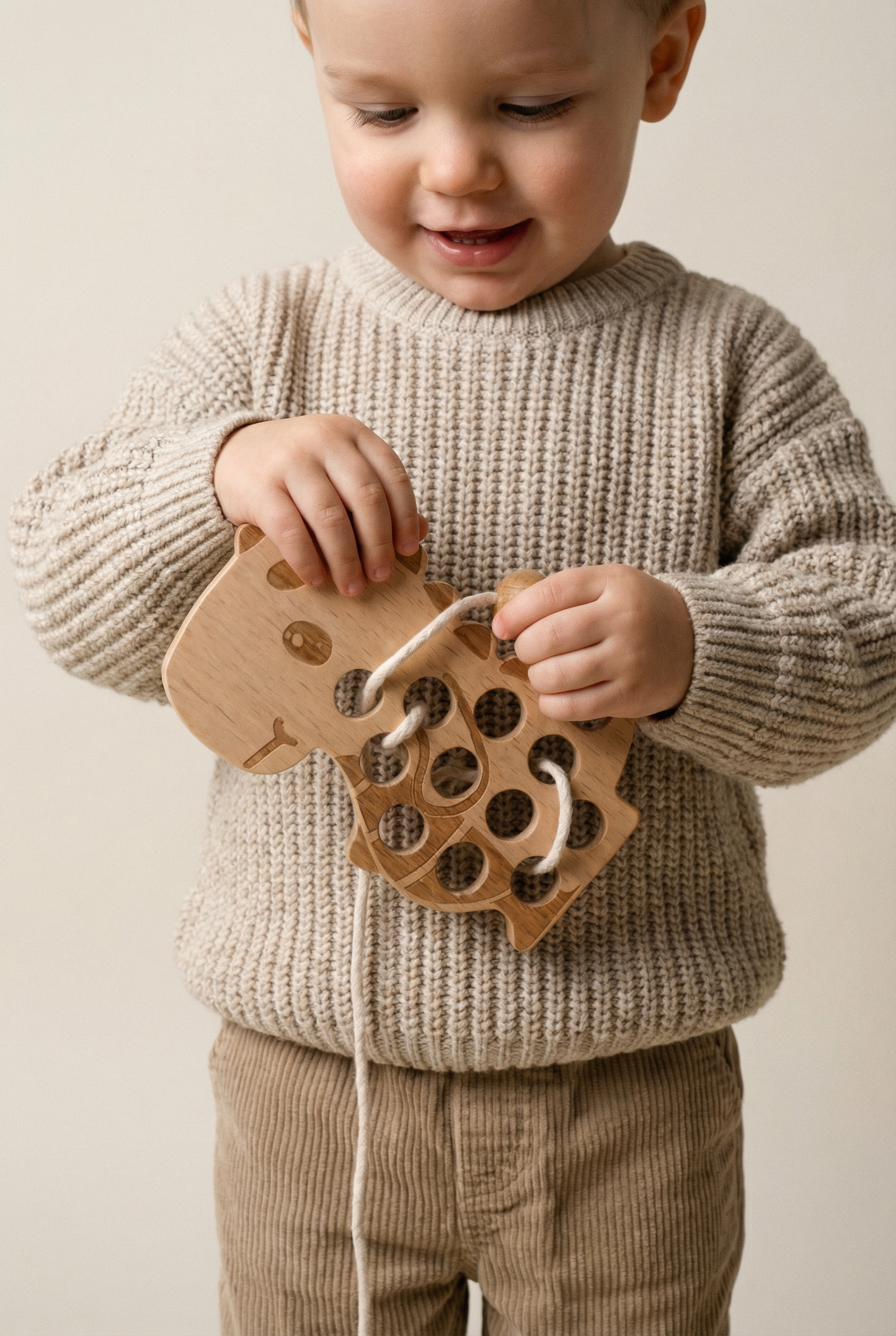 Wooden Dinosaur Lacing Toy