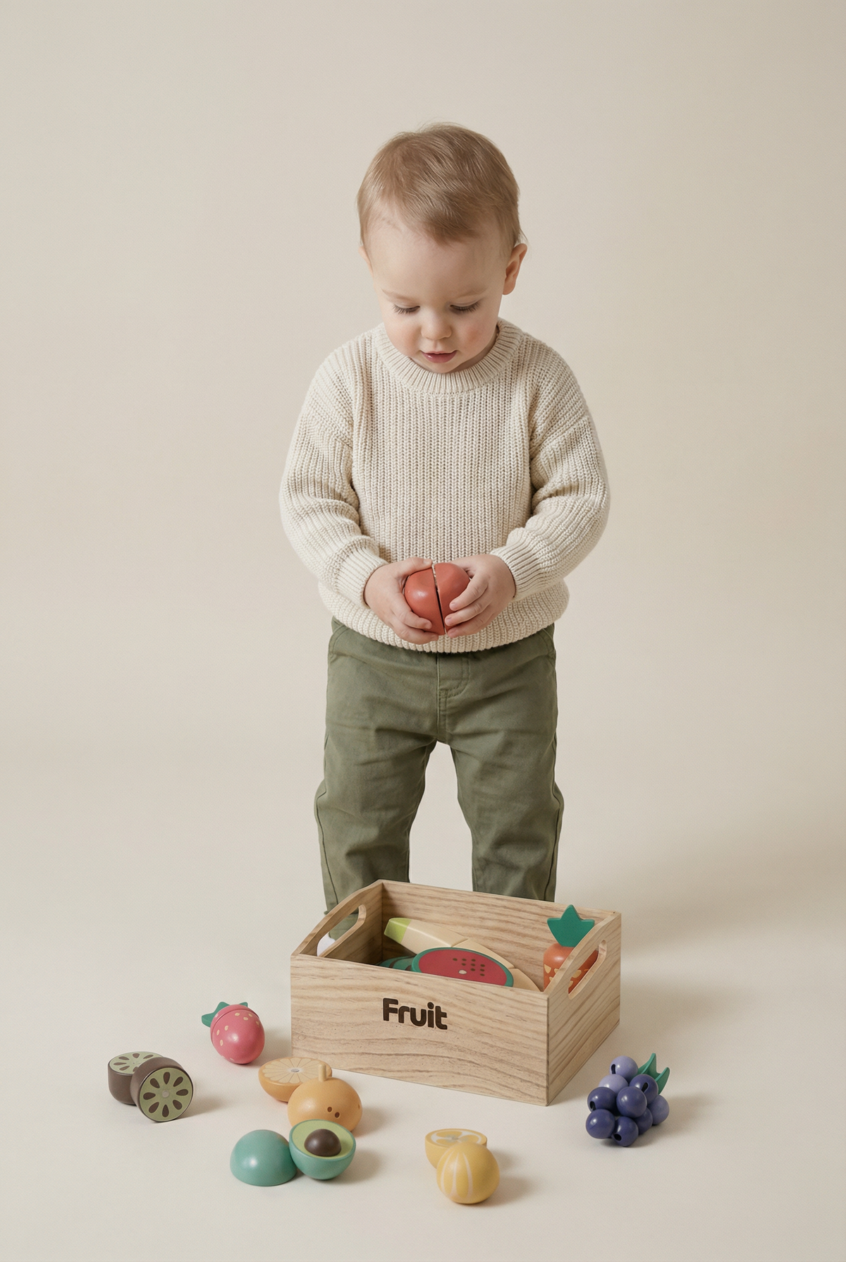 Wooden Box Fruit Set