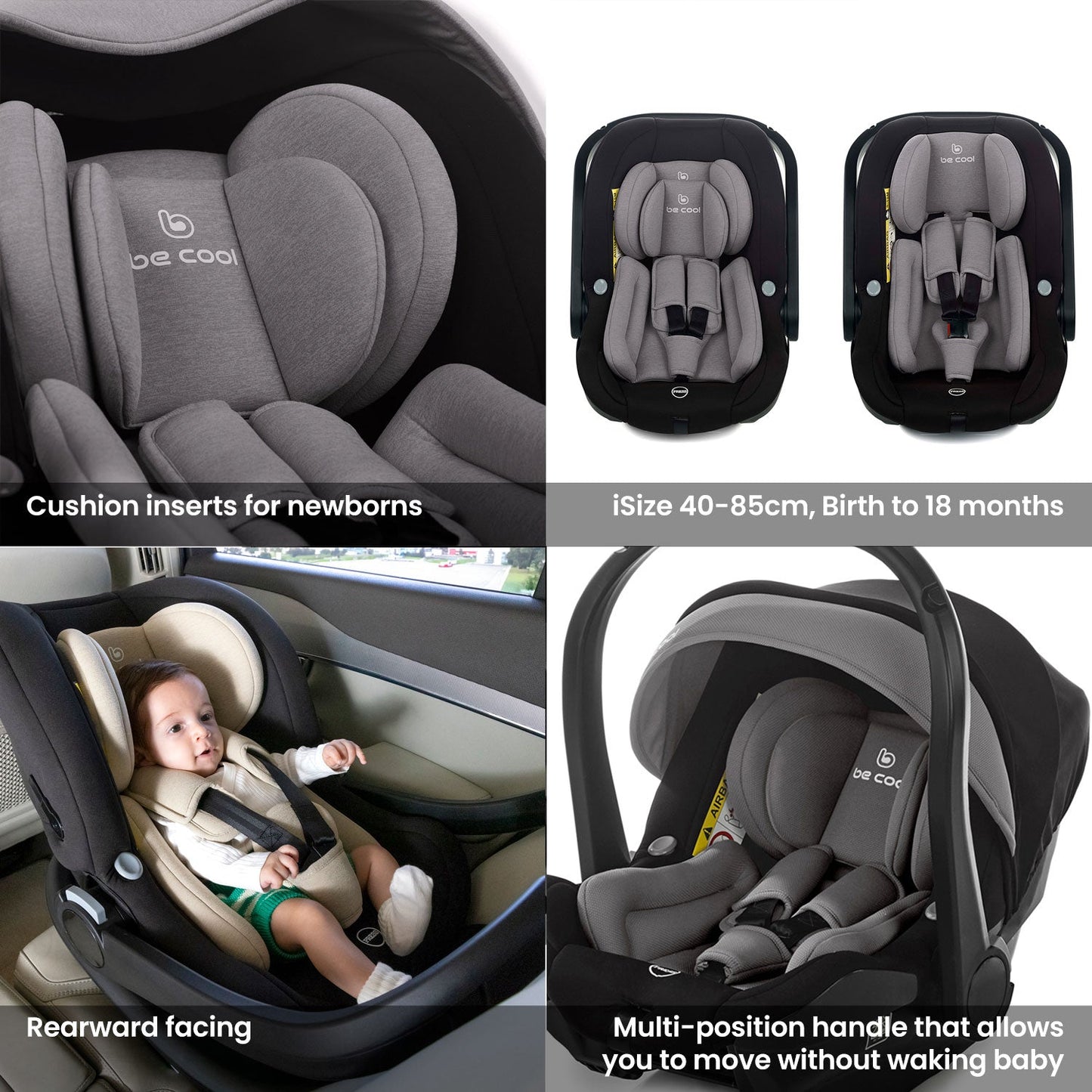 Noordi Sole V3 + Travel Carrier car seat, Slate Black