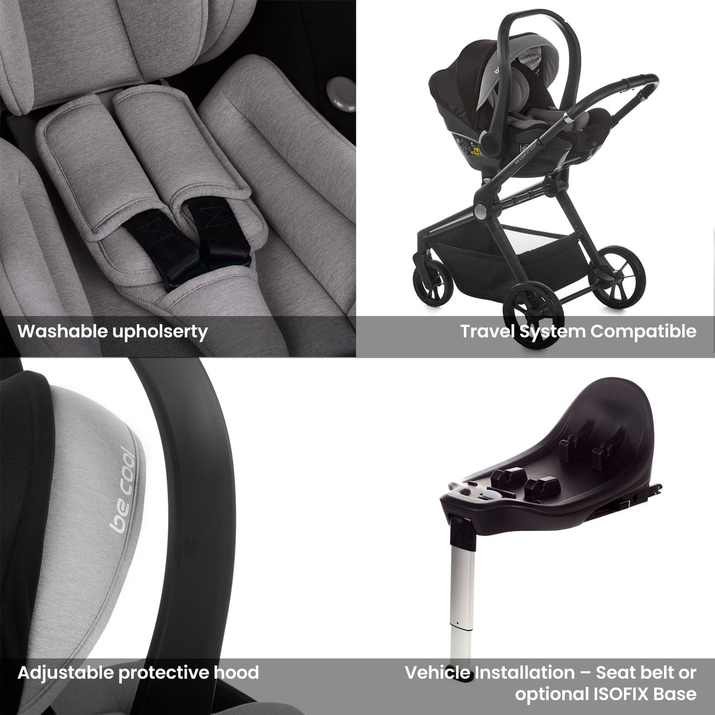 Noordi Sole V3 + Travel Carrier car seat, Slate Black