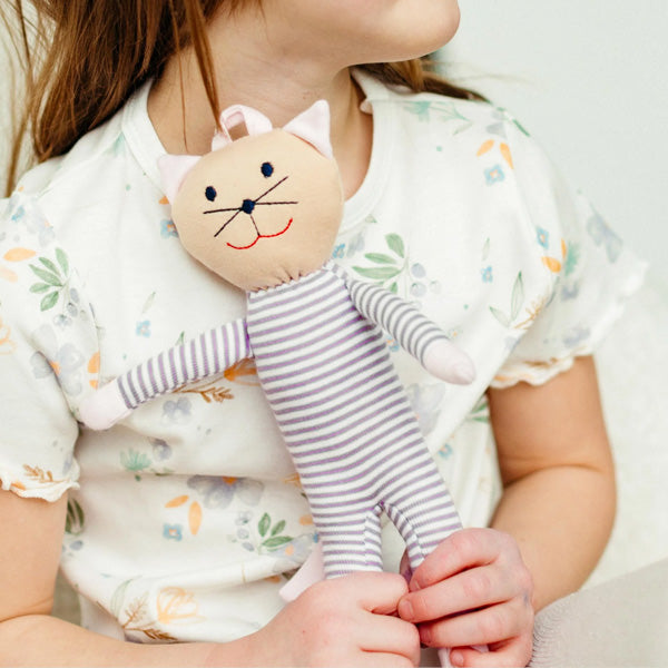 Organic Cotton Scrappy Cat Kitty - Lilac