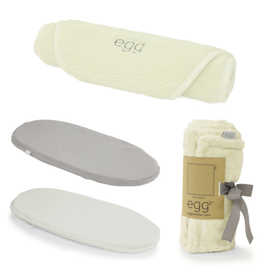 Egg Mattress Topper, Sheets & Blanket Bundle
