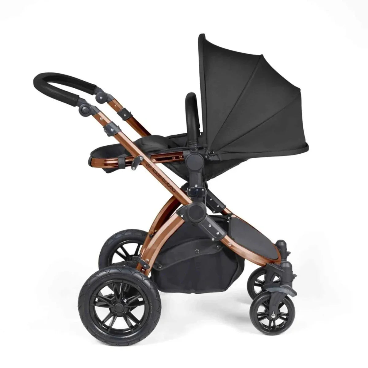 Ickle Bubba Stomp Luxe Travel System with i-Size Cirrus Car Seat & ISOFIX Base 12 pcs - Bronze & Midnight & Black