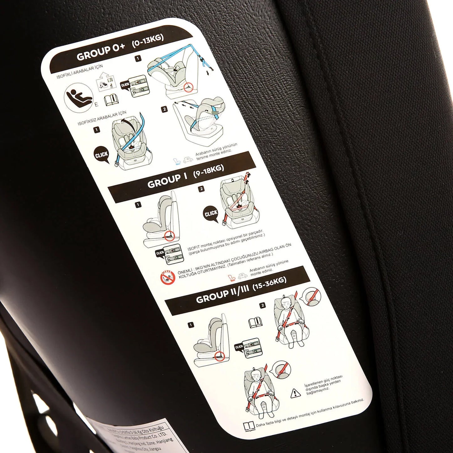 baby plus Orbitfix Group 0+/1/2/3 (Birth to 12 Years) Car Seat - Black Red