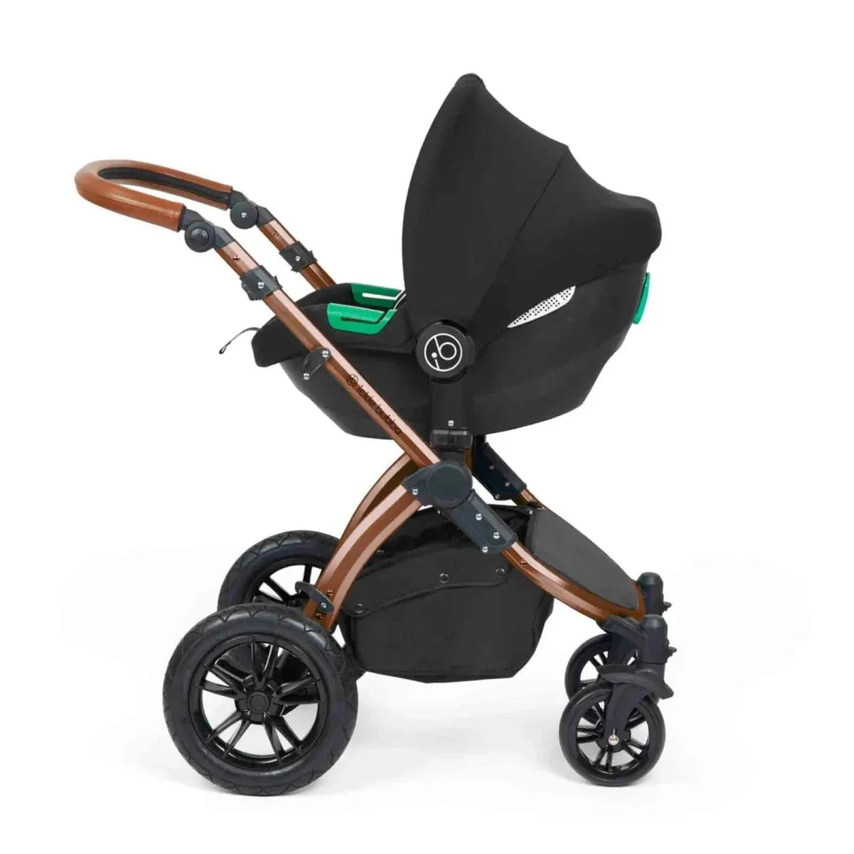 Ickle Bubba Stomp Luxe Travel System with i-Size Cirrus Car Seat & ISOFIX Base 12 pcs - Bronze & Midnight & Tan
