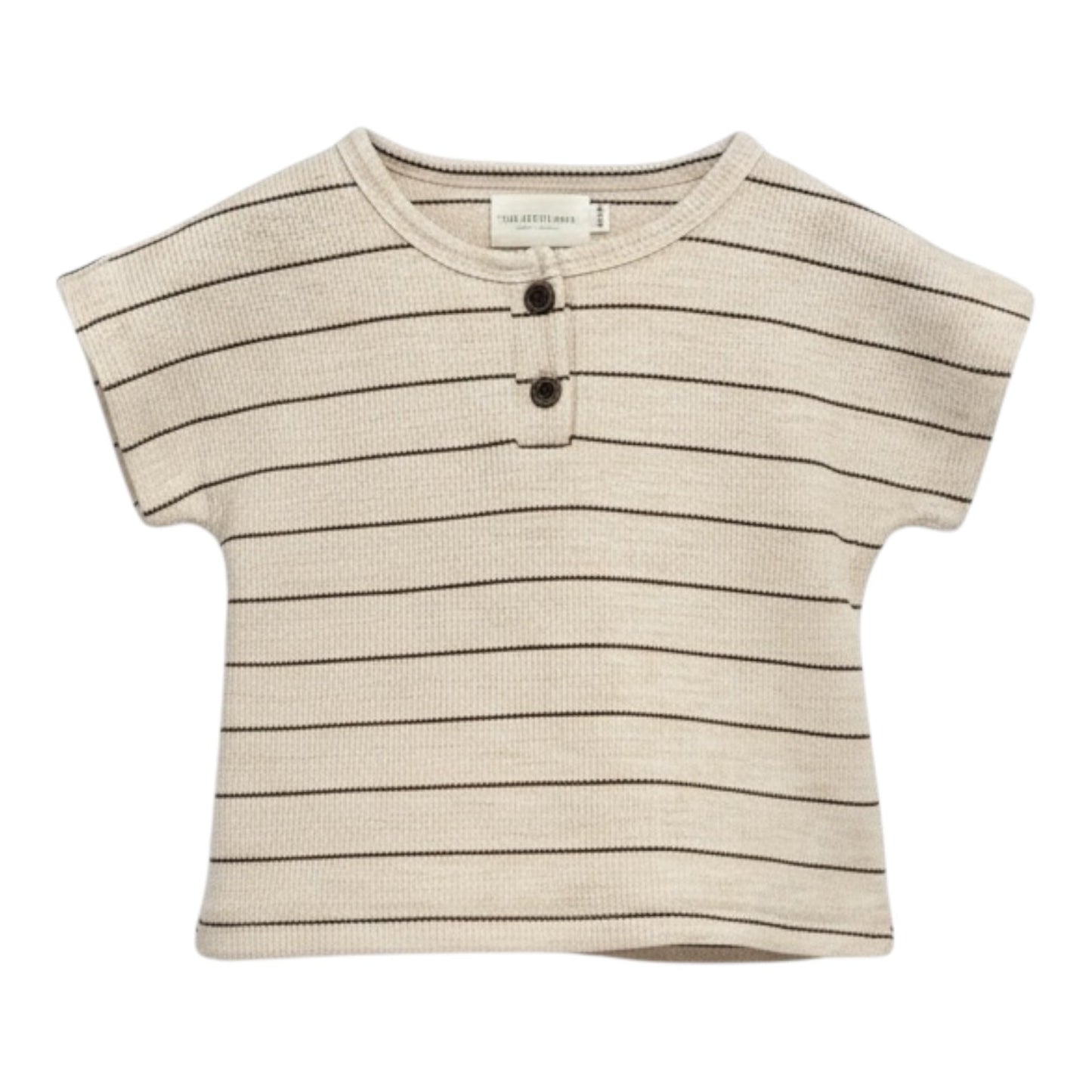 Beige Stripe Short Sleeve Top & Bloomer Set