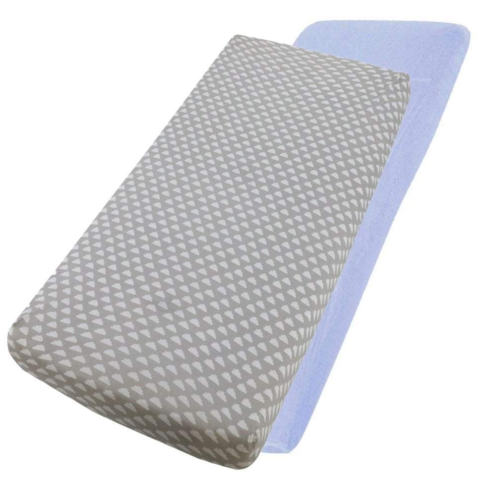 Crib Jersey Fitted Sheets 100% Cotton 40x90cm - Pack Of 2 - Fits All Models