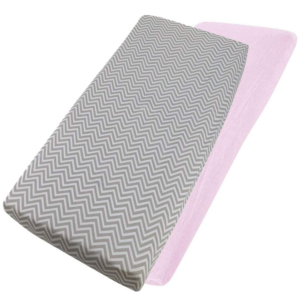 Crib Jersey Fitted Sheets 100% Cotton 40x90cm - Pack Of 2 - Fits All Models