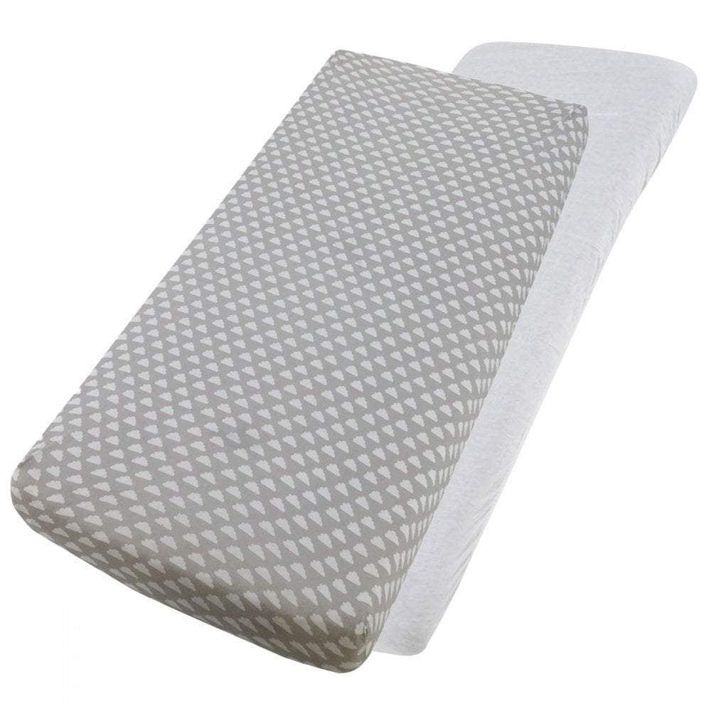 Crib Jersey Fitted Sheets 100% Cotton 40x90cm - Pack Of 2 - Fits All Models
