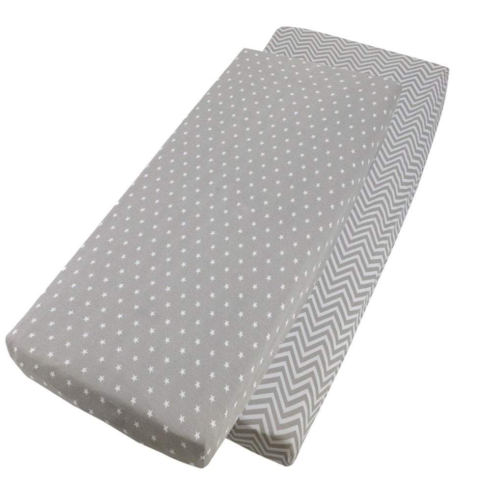 Crib Jersey Fitted Sheets 100% Cotton 40x90cm - Pack Of 2 - Fits All Models