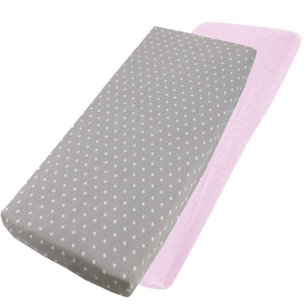 Crib Jersey Fitted Sheets 100% Cotton 40x90cm - Pack Of 4 - Fits All Models