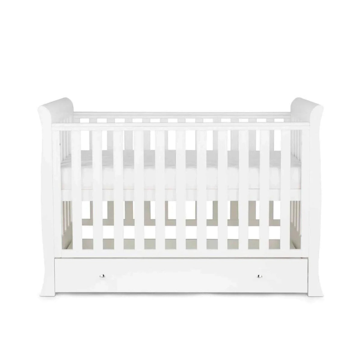 Ickle Bubba Snowdon Mini Cot Bed White - Fibre Mattress