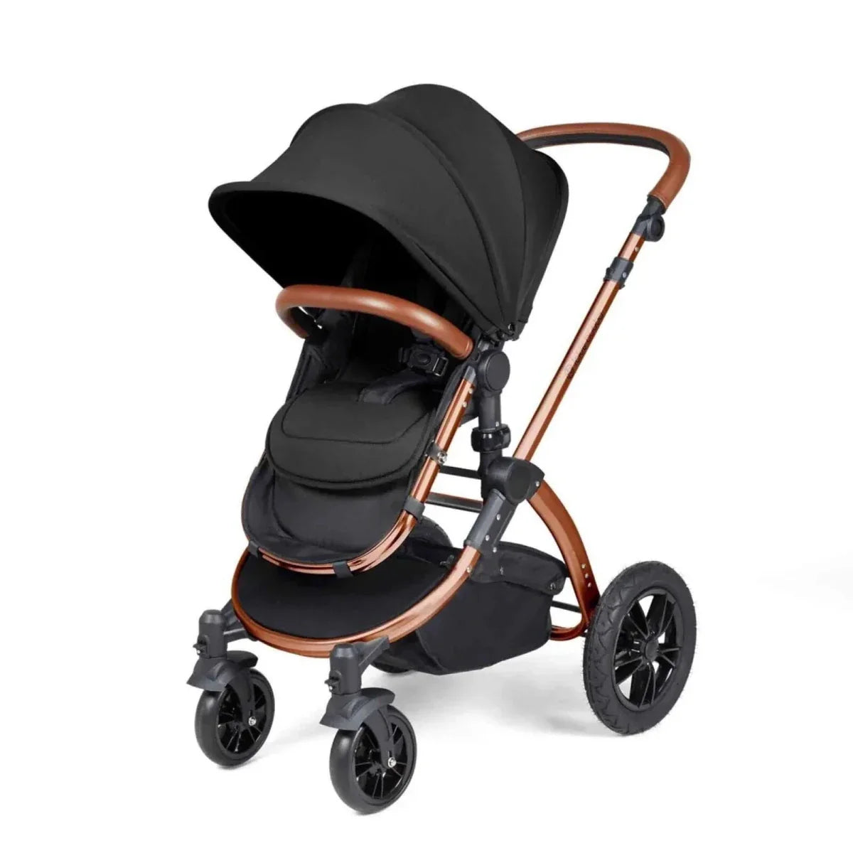 Ickle Bubba Stomp Luxe Travel System with i-Size Cirrus Car Seat & ISOFIX Base 12 pcs - Bronze & Midnight & Tan
