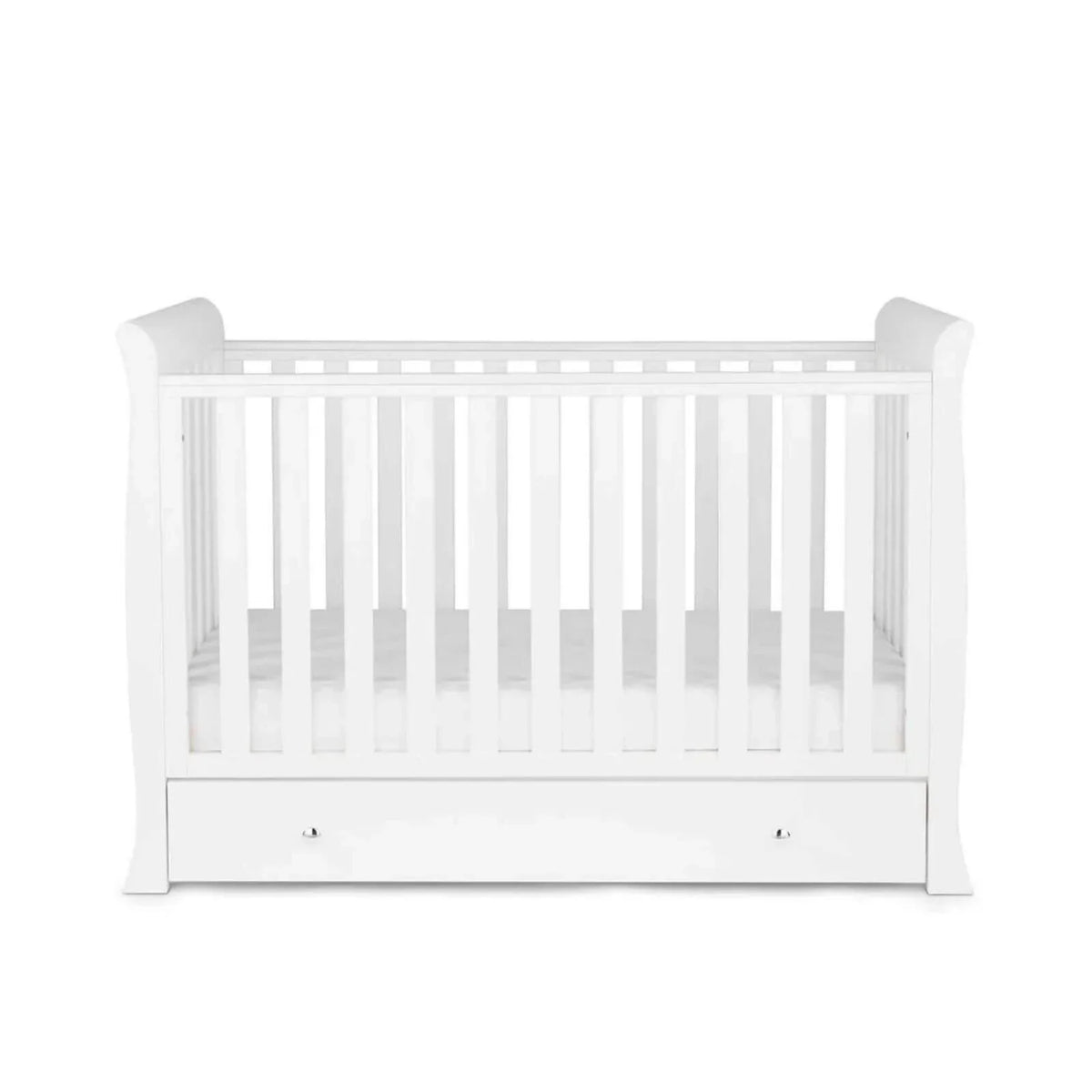 Ickle Bubba Snowdon Mini Cot Bed White - Fibre Mattress