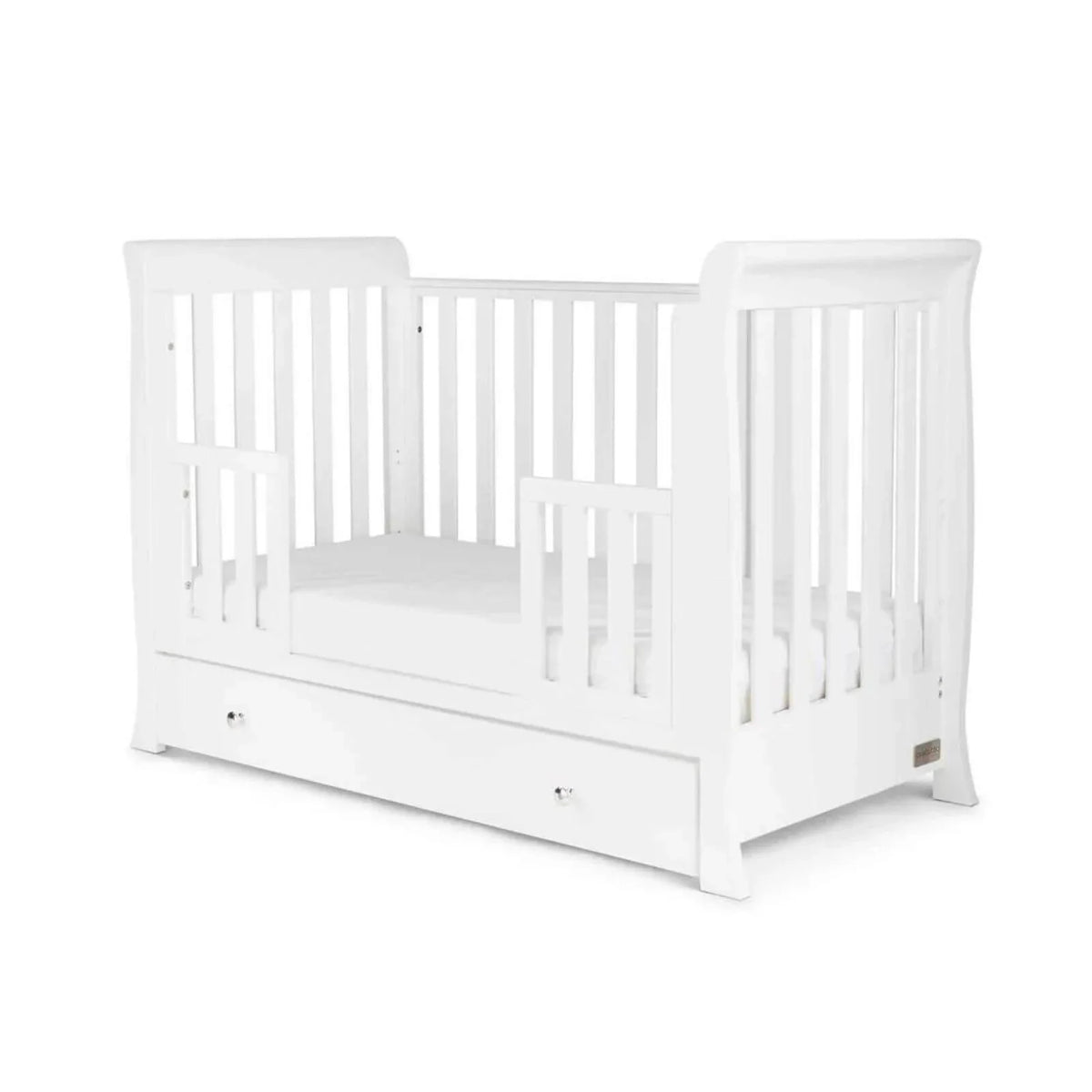 Ickle Bubba Snowdon Mini Cot Bed White - Fibre Mattress